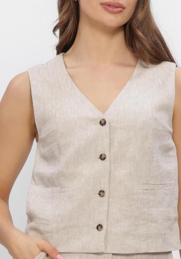 MSCH Copenhagen Bodywarmer van linnenmix met strookzakken model 'Viana Ginia' - Foto 3