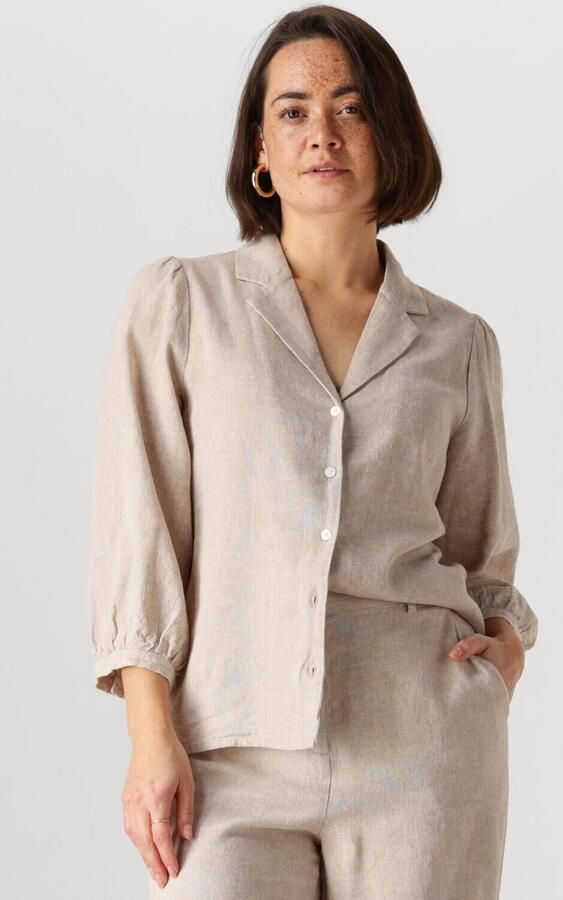 MSCH Copenhagen Relaxed fit linnen blouse met resortkraag model 'Pennie Ginia' - Foto 4