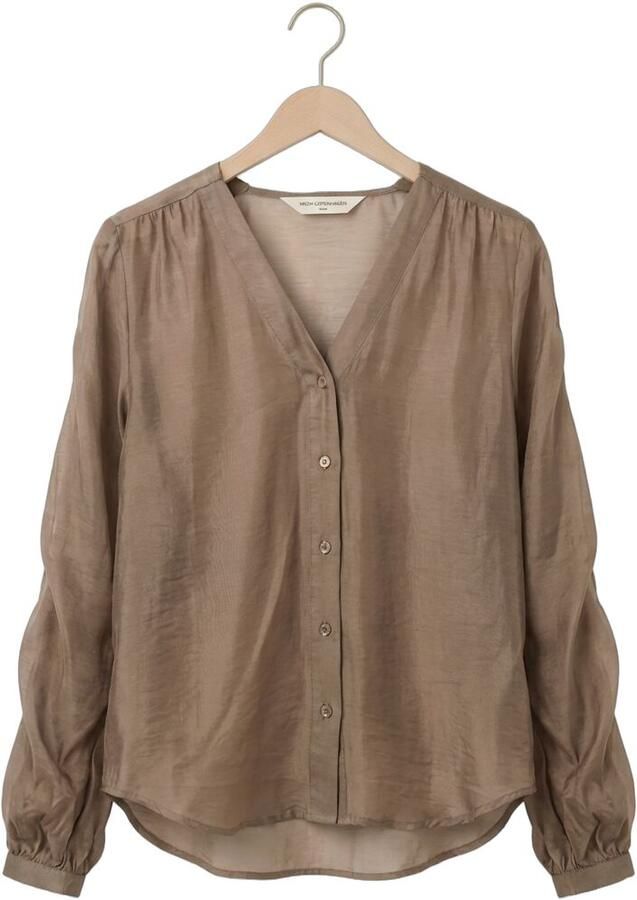 MSCH COPENHAGEN Dames Blouses Mschramona Rikkelia Volume Shirt Taupe - Foto 2