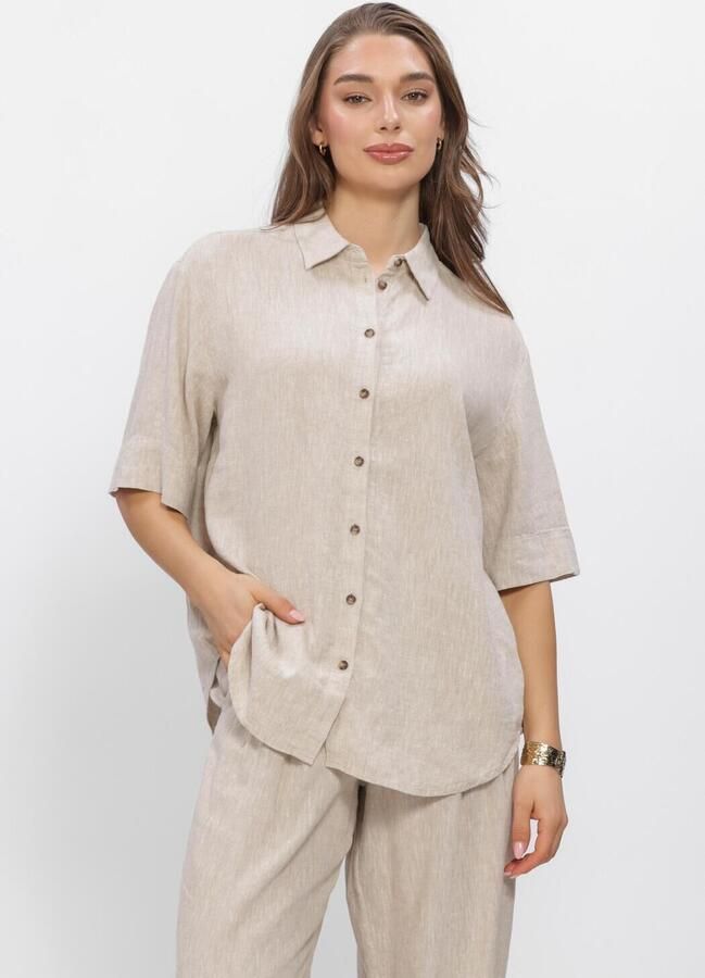 MSCH COPENHAGEN Dames Blouses Mschviana Ginia 3 4 Shirt Beige