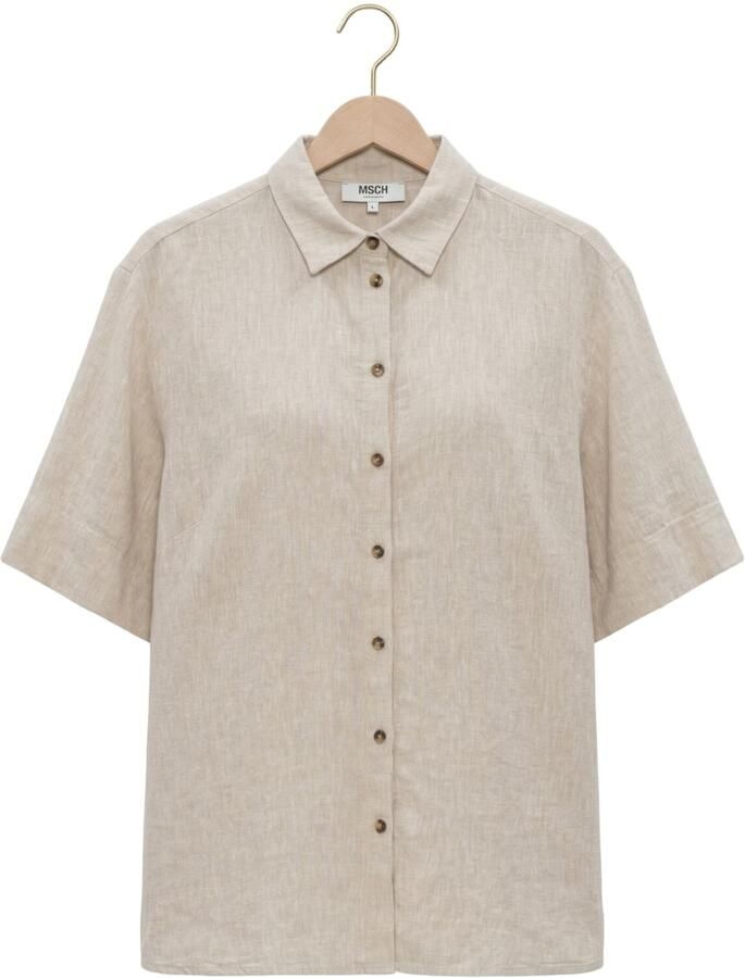 MSCH COPENHAGEN Dames Blouses Mschviana Ginia 3 4 Shirt Beige - Foto 2