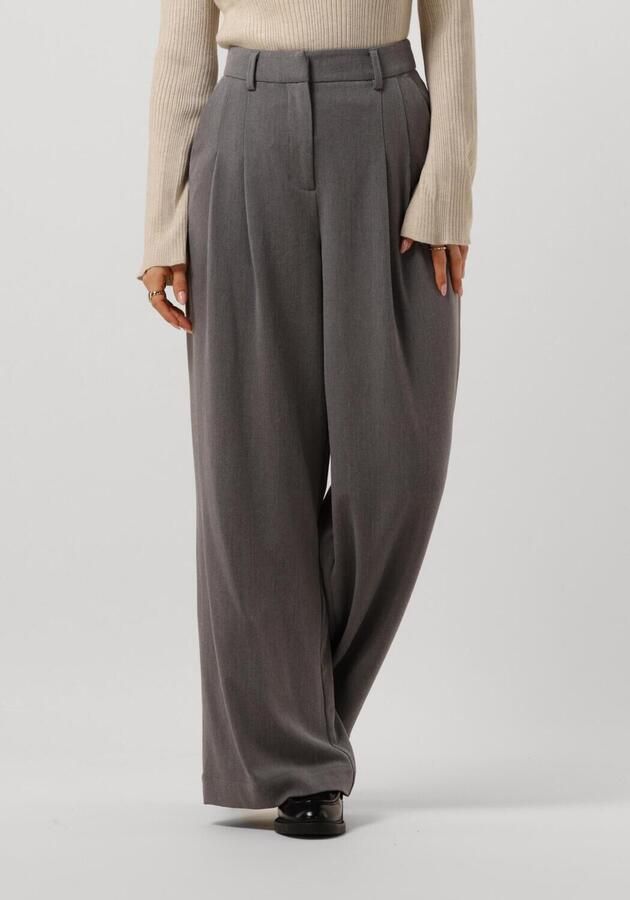 MSCH Copenhagen high waist wide leg pantalon MSCHHenrika van polyester grijs - Foto 4