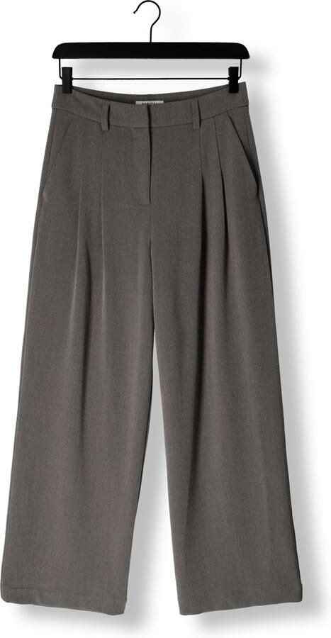 MSCH Copenhagen high waist wide leg pantalon MSCHHenrika van polyester grijs - Foto 3
