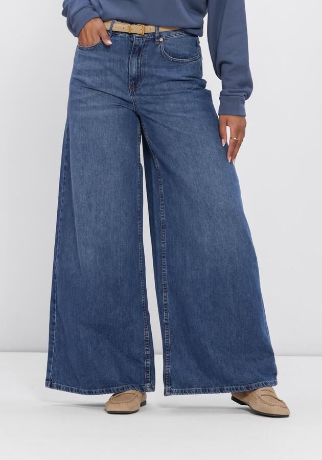 MSCH Copenhagen Alena Pants high waist wide leg jeans medium blue denim