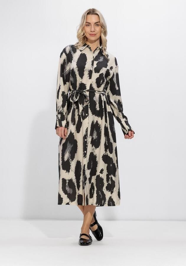 MSCH COPENHAGEN Dames Jurken Mschkaralie Jusia Shirt Dress Aop Beige