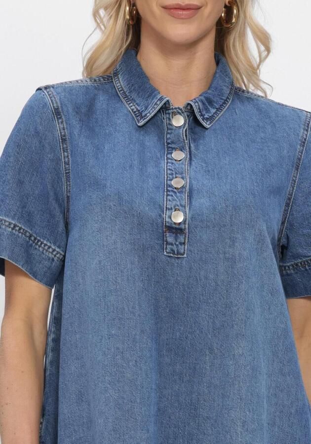 MSCH Copenhagen Knie-lange denimjurk met drukknoopsluiting model 'Turo Alena' - Foto 3