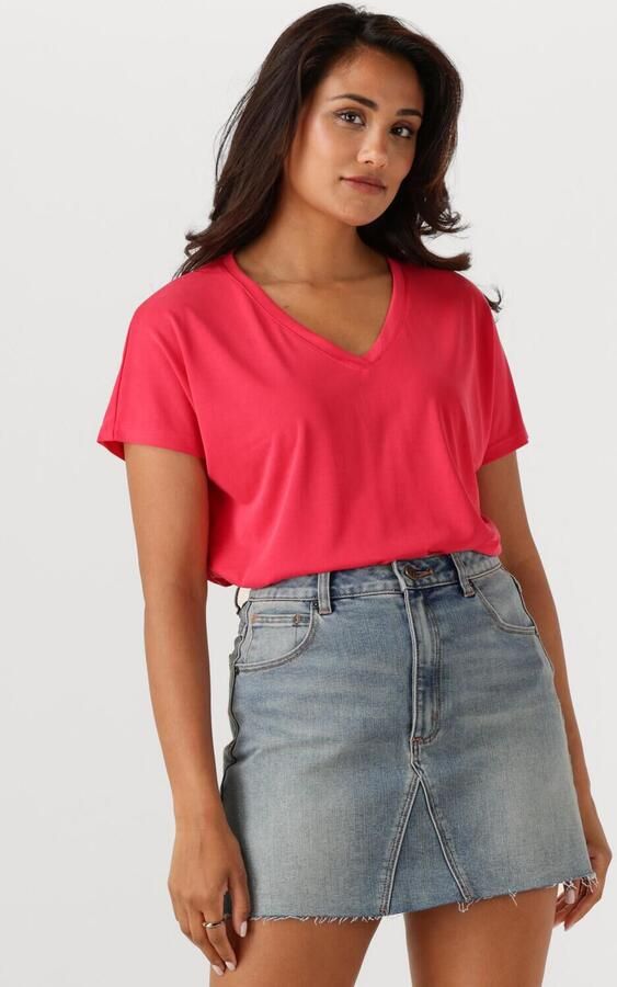 MSCH COPENHAGEN Dames Tops & T-shirts Mschfenya Modal V Neck Tee Koraal - Foto 4