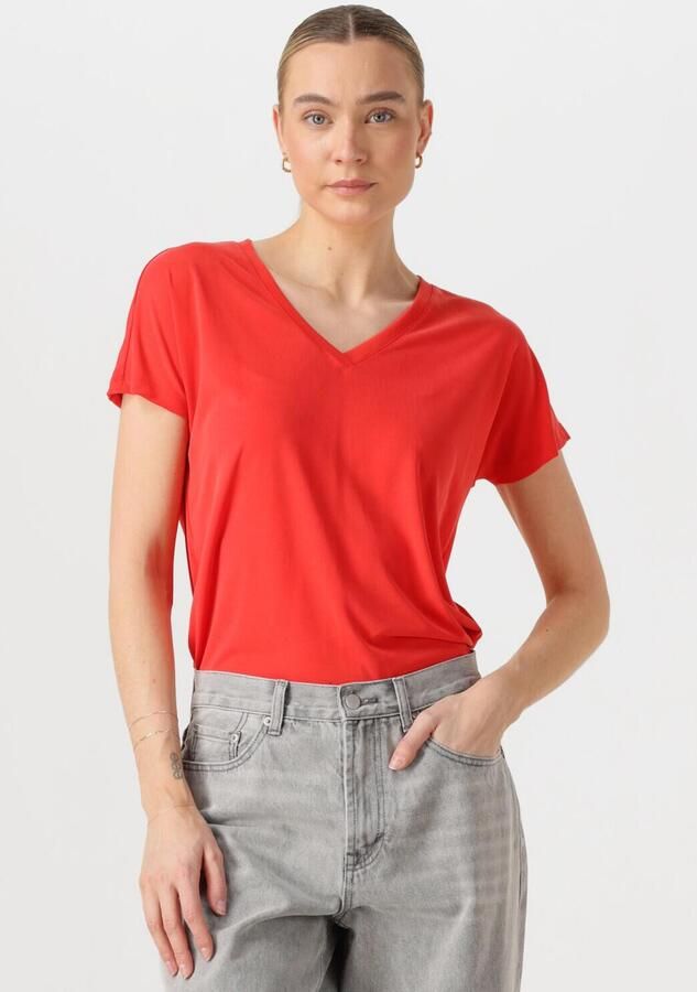 MSCH COPENHAGEN Dames Tops & T-shirts Mschfenya Modal V Neck Tee Oranje - Foto 4