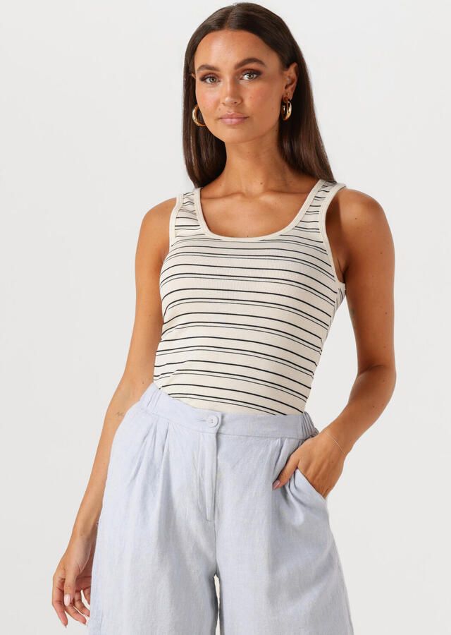 MSCH COPENHAGEN Dames Tops & T-shirts Mschgubbi Rasmia Sl Top Stp Ecru - Foto 4