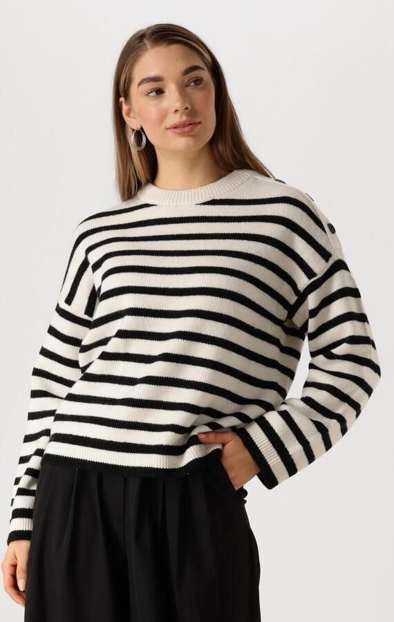 Moss copenhagen Stijlvolle Carina Gestreepte Pullover Trui White Dames - Foto 4