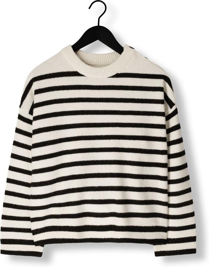 Moss copenhagen Stijlvolle Carina Gestreepte Pullover Trui White Dames