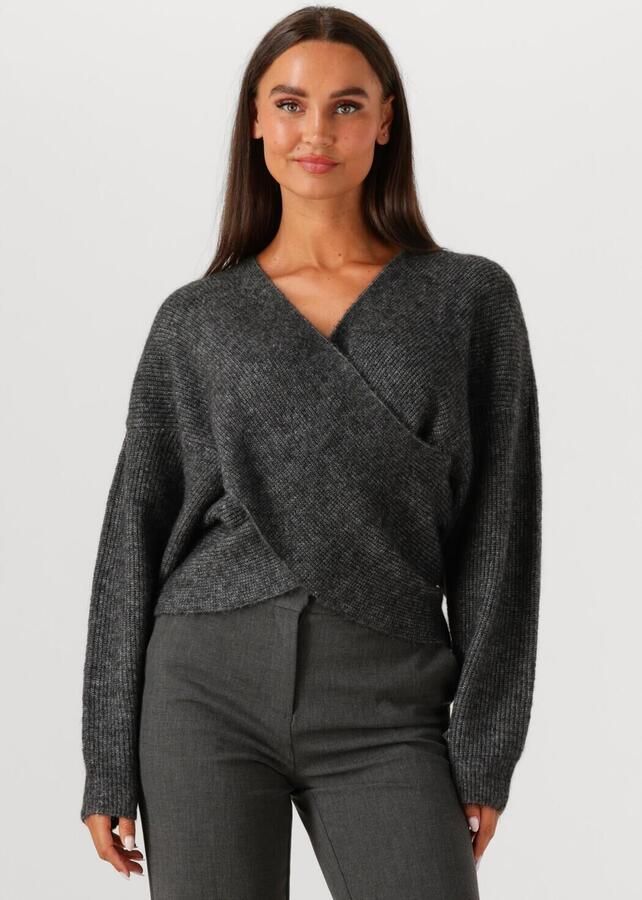 MSCH COPENHAGEN Dames Truien & Vesten Mschzinelle Hope Wrap Pullover Donkergrijs - Foto 4