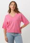 MSCH COPENHAGEN Dames Tops & T-shirts Mscheslina Rachelle 2 4 V Neck Pullover Roze - Thumbnail 1