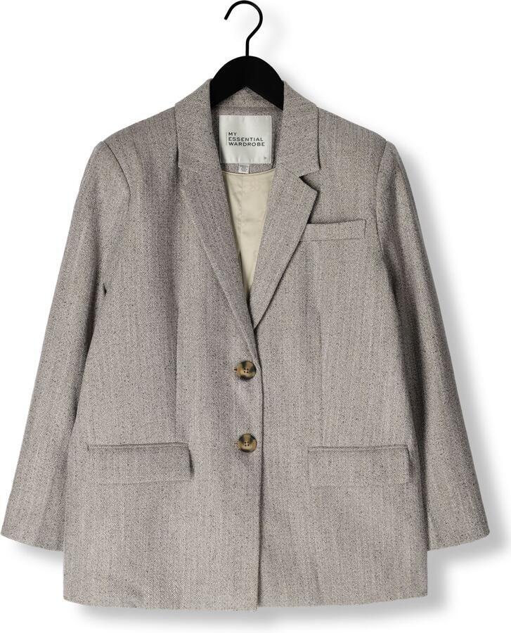 My Essential Wardrobe Elegante Blazer Jas Haver Melange Gray Dames