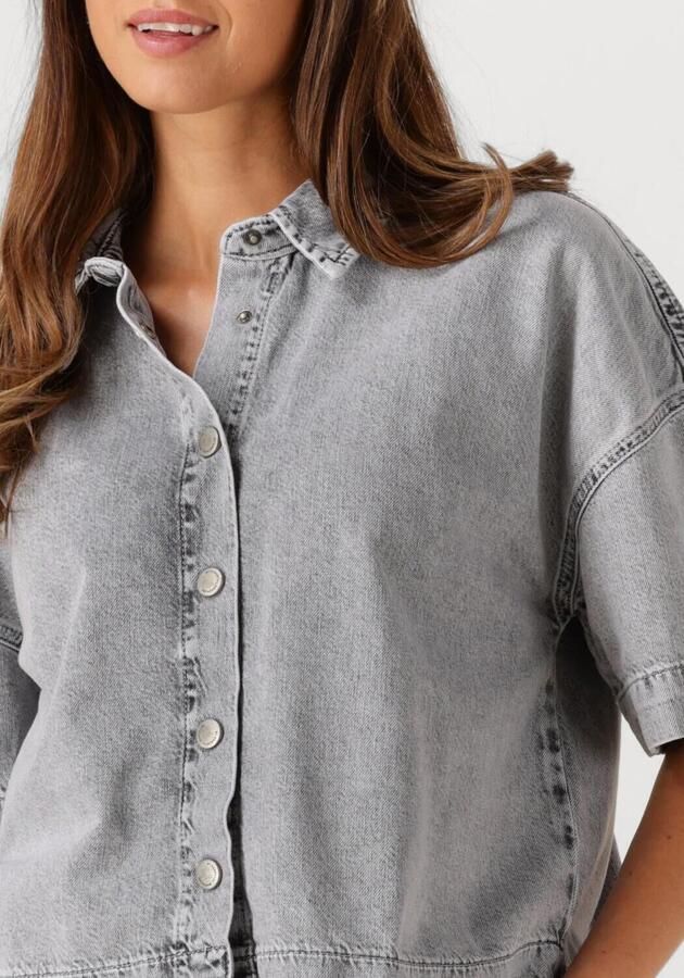 MY ESSENTIAL WARDROBE Dames Blouses Malomw143 Boxy Short Shirt Lichtgrijs - Foto 3