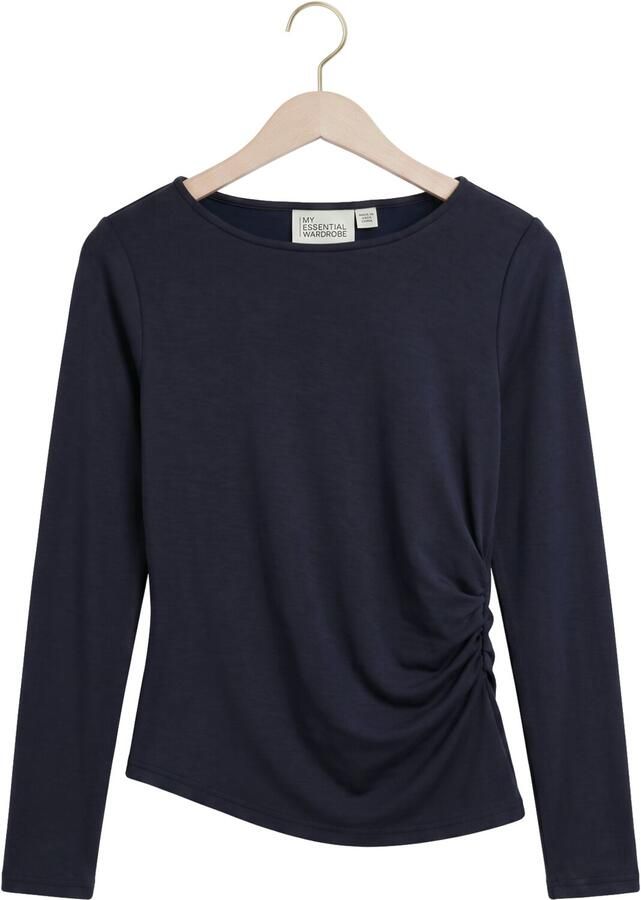 MY ESSENTIAL WARDROBE Dames Blouses Mwhelle Asymmetric Blouse Donkerblauw - Foto 2
