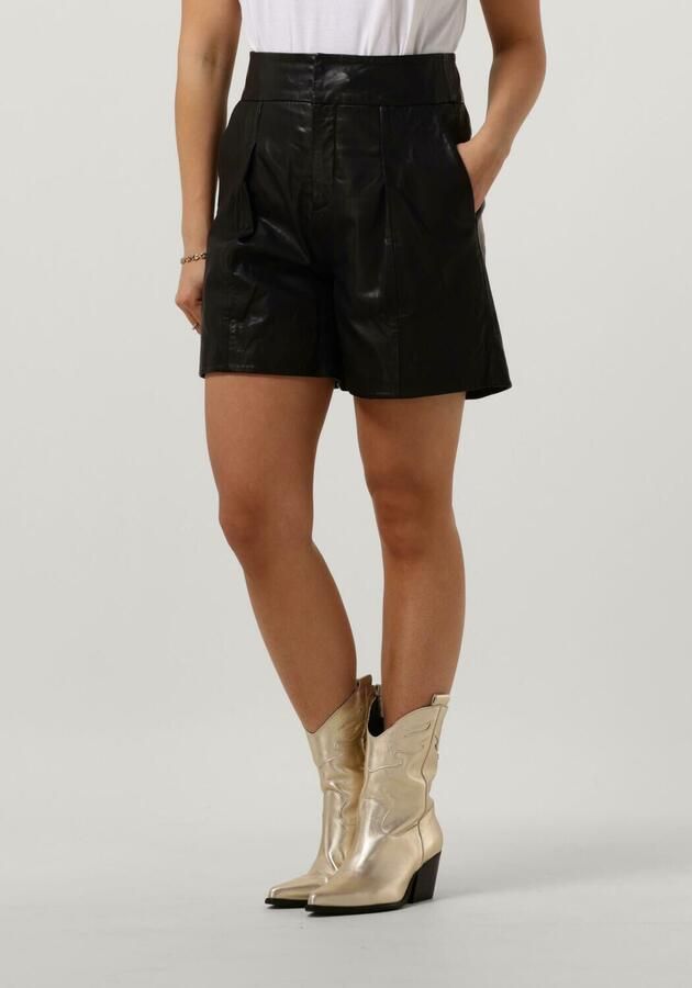 MY ESSENTIAL WARDROBE Dames Broeken 12 The Leather Shorts Zwart - Foto 4