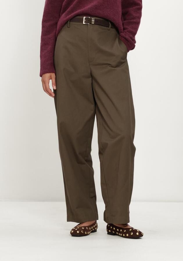MY ESSENTIAL WARDROBE Dames Broeken Mwgisva Kendel Barrel Pant Olijf