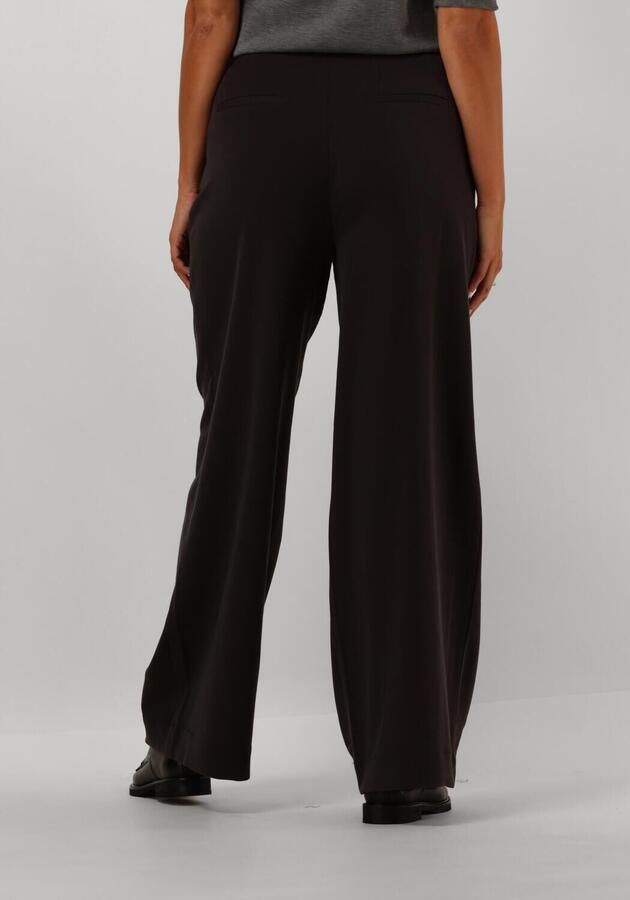 My Essential Wardrobe Delicioso Wijde Pijp Hoge Taille Broek Brown Dames