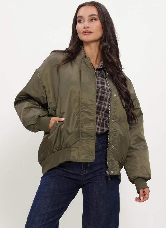 MY ESSENTIAL WARDROBE Dames Jassen Helgamw Bomber Jacket Khaki