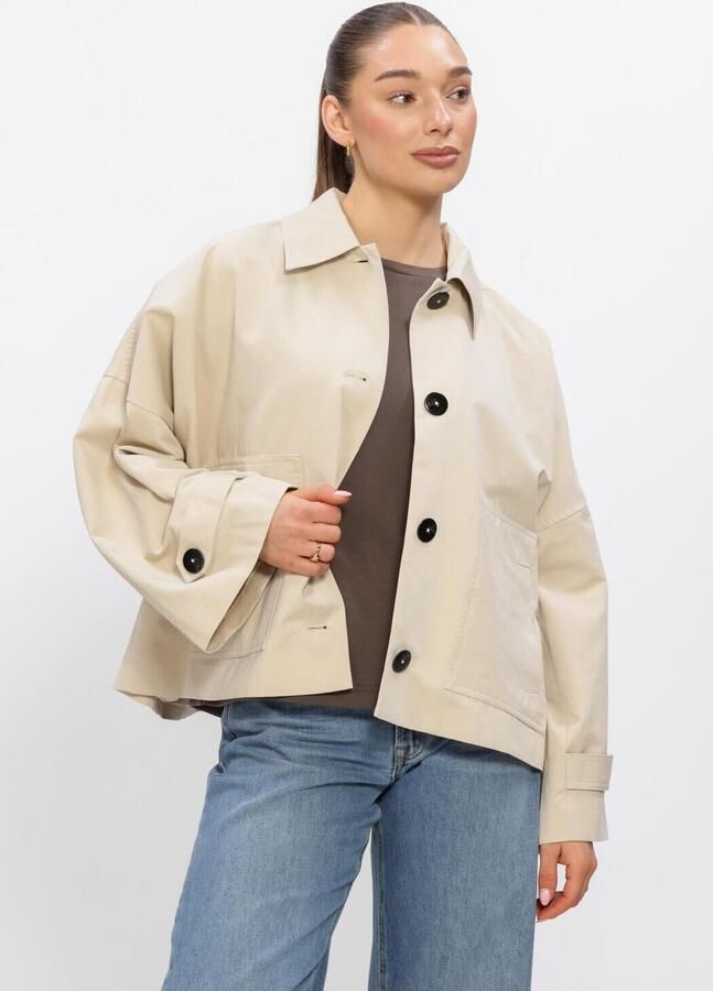 MY ESSENTIAL WARDROBE Dames Jassen Lyonmw Os Short Jacket Beige