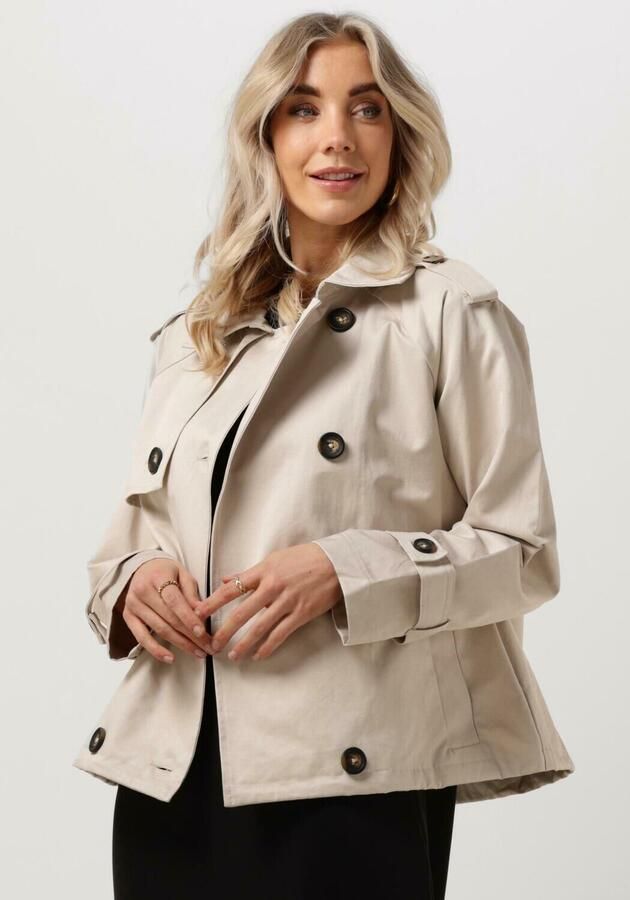 My Essential Wardrobe Dames Jassen Miramw Short Trenchcoat Beige Dames - Foto 4