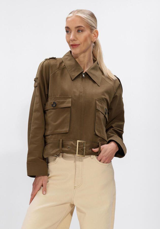 MY ESSENTIAL WARDROBE Dames Jassen Mwlyon Short Jacket Khaki