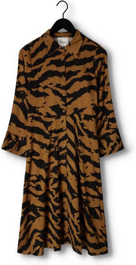 My Essential Wardrobe Elegante Lange Jurk Bruin Multicolor Dames - Foto 2