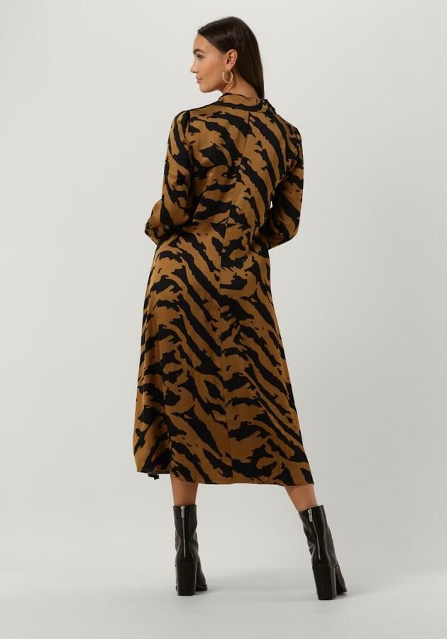 My Essential Wardrobe Elegante Lange Jurk Bruin Multicolor Dames