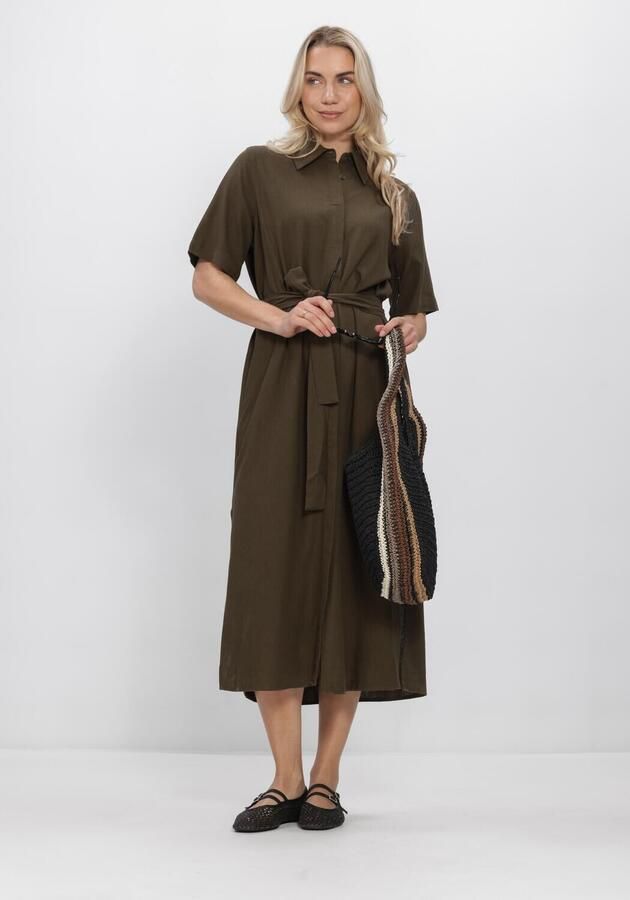 MY ESSENTIAL WARDROBE Dames Jurken Mwdias Ss Boxy Shirtdress Donkergroen