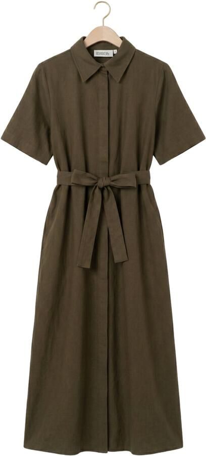 MY ESSENTIAL WARDROBE Dames Jurken Mwdias Ss Boxy Shirtdress Donkergroen - Foto 4