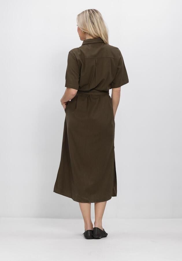MY ESSENTIAL WARDROBE Dames Jurken Mwdias Ss Boxy Shirtdress Donkergroen - Foto 2