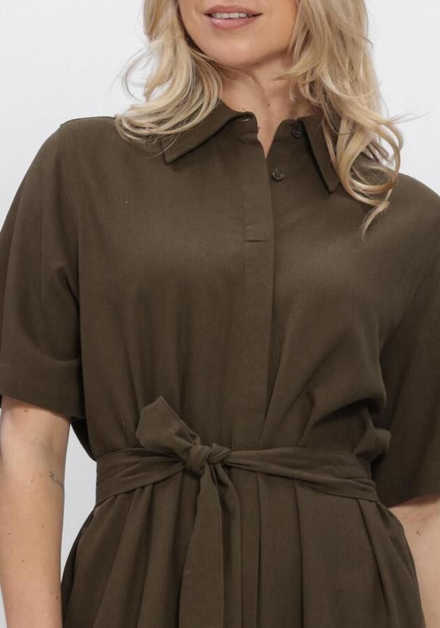 MY ESSENTIAL WARDROBE Dames Jurken Mwdias Ss Boxy Shirtdress Donkergroen - Foto 3