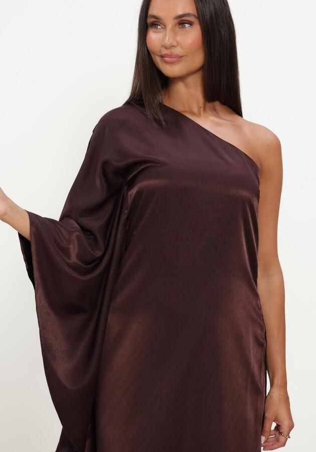 MY ESSENTIAL WARDROBE Dames Jurken Mwestelle Asymmetric Dress Bruin - Foto 3