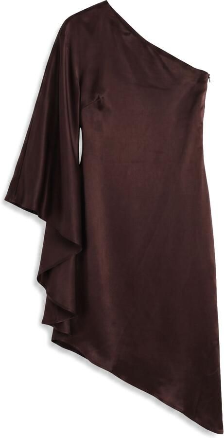 MY ESSENTIAL WARDROBE Dames Jurken Mwestelle Asymmetric Dress Bruin - Foto 4