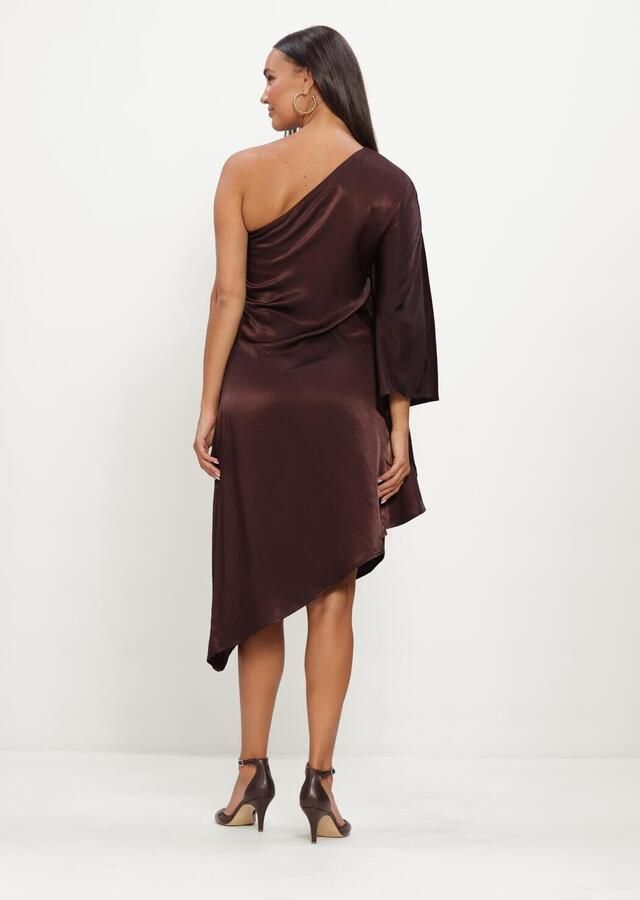 MY ESSENTIAL WARDROBE Dames Jurken Mwestelle Asymmetric Dress Bruin - Foto 2