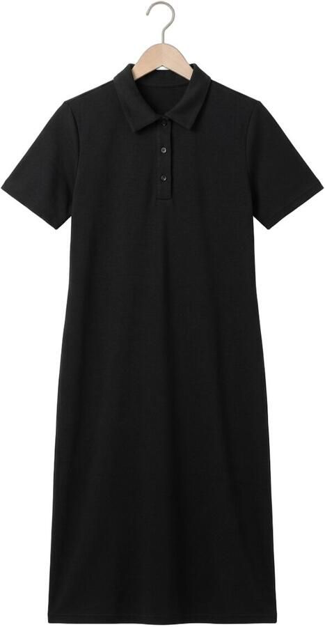 MY ESSENTIAL WARDROBE Dames Jurken Mwhelle Polo Long Dress Zwart - Foto 4