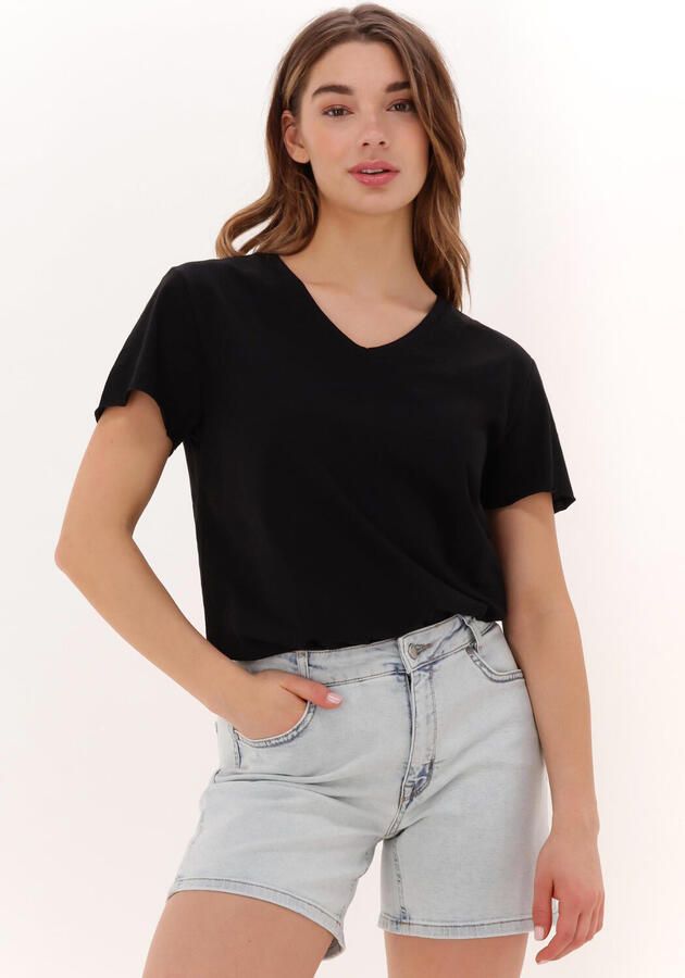 MY ESSENTIAL WARDROBE Dames Tops & T-shirts 08 The Vtee Slub Yarn Jersey Zwart - Foto 4