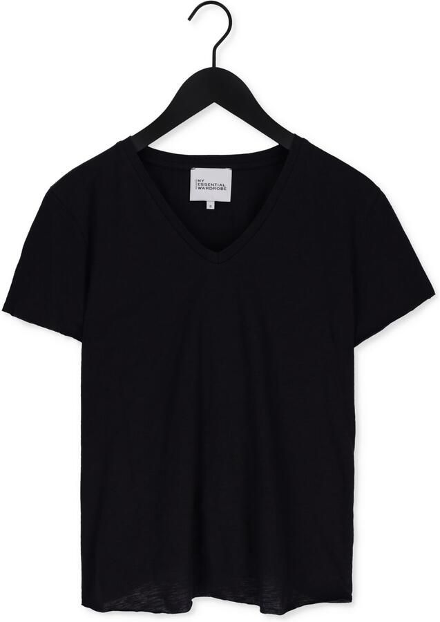 MY ESSENTIAL WARDROBE Dames Tops & T-shirts 08 The Vtee Slub Yarn Jersey Zwart