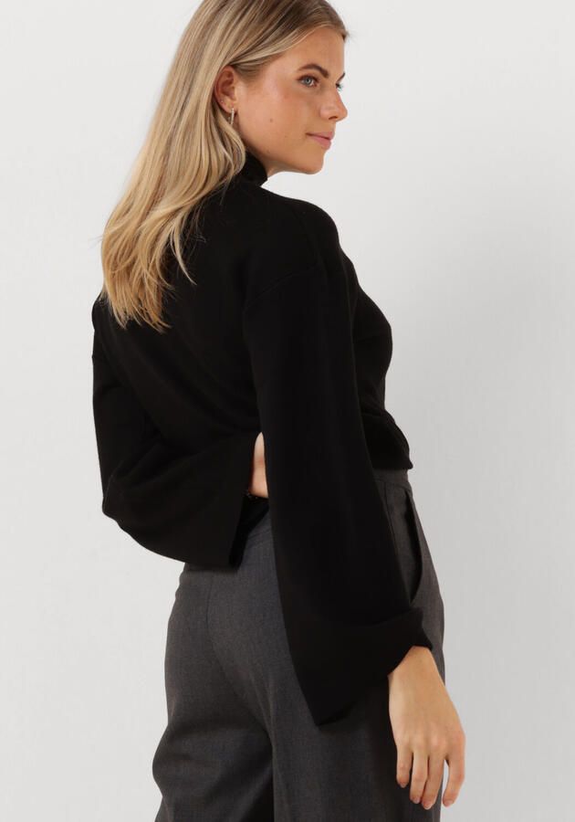 My Essential Wardrobe Zwarte Gebreide Blouse met Wijde Mouwen Zwart Dames - Foto 2