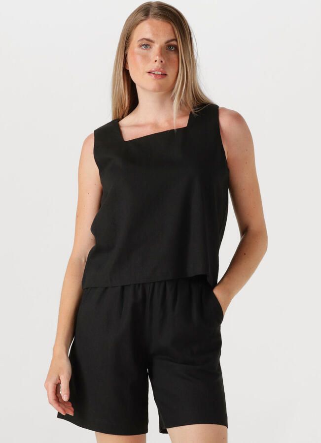 My Essential Wardrobe Top met bandjes van een mix van linnen en viscose met vierkante hals - Foto 4