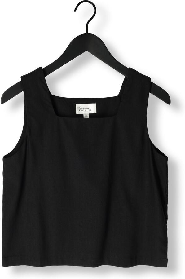 My Essential Wardrobe Top met bandjes van een mix van linnen en viscose met vierkante hals - Foto 3