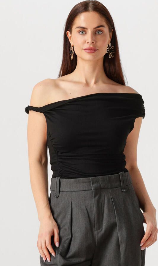 My Essential Wardrobe Elegante One-Shoulder Zwarte Top Blouse Black Dames - Foto 4