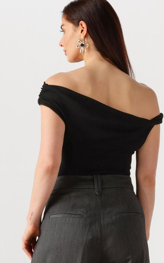My Essential Wardrobe Elegante One-Shoulder Zwarte Top Blouse Black Dames - Foto 2