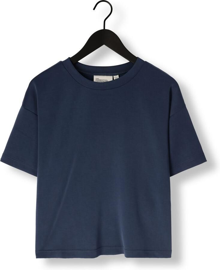 MY ESSENTIAL WARDROBE Dames Tops & T-shirts Hellemw Emb Boxy Tee Donkerblauw
