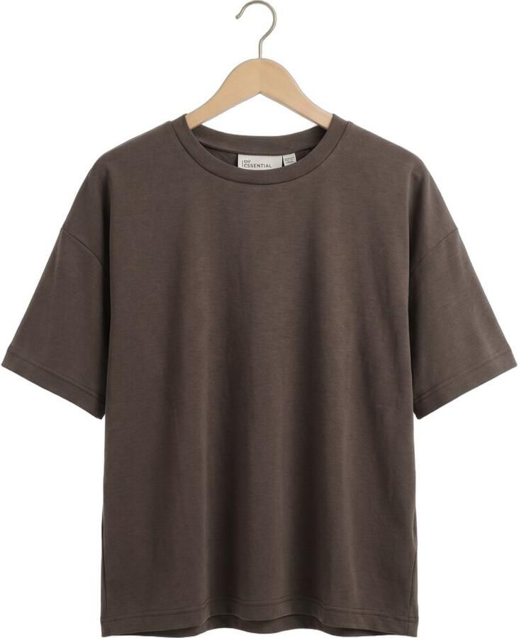 MY ESSENTIAL WARDROBE Dames Tops & T-shirts Hellemw Emb Boxy Tee Taupe - Foto 2
