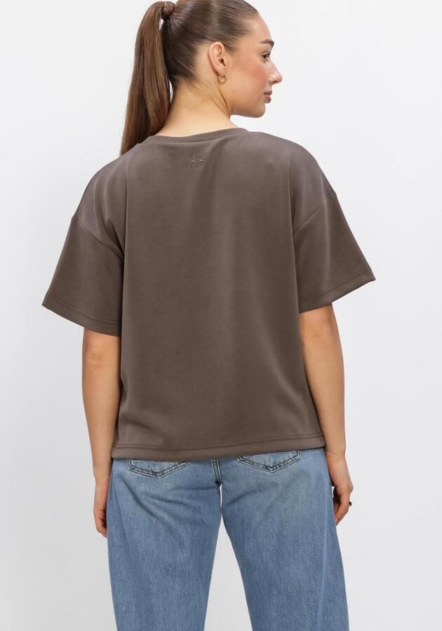 MY ESSENTIAL WARDROBE Dames Tops & T-shirts Hellemw Emb Boxy Tee Taupe - Foto 3