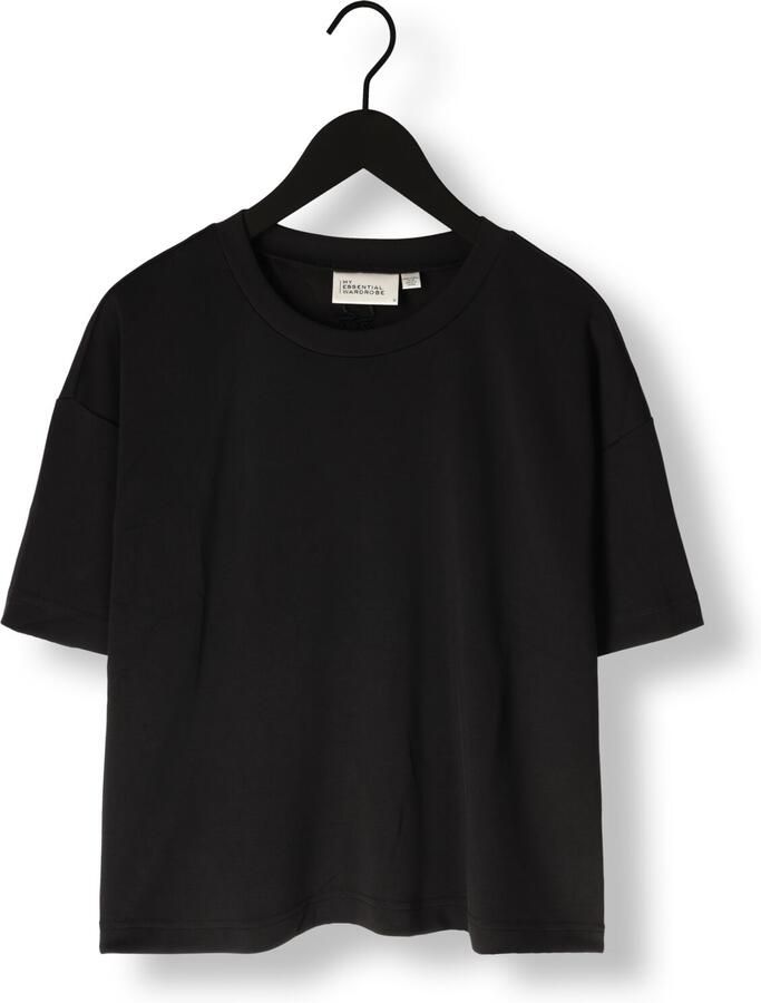 MY ESSENTIAL WARDROBE Dames Tops & T-shirts Hellemw Emb Boxy Tee Zwart