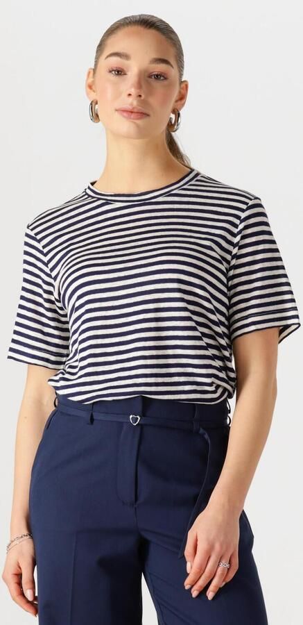 MY ESSENTIAL WARDROBE Dames Tops & T-shirts Lisamw Striped Tee Donkerblauw - Foto 4