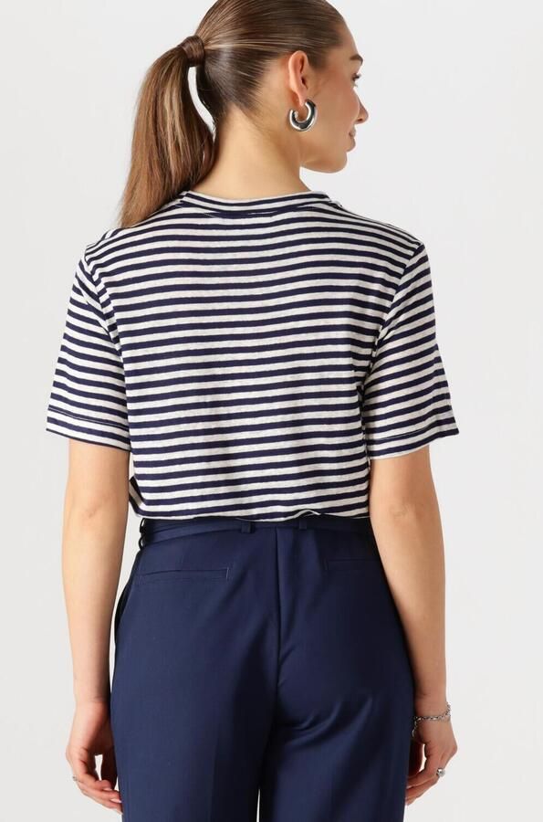 MY ESSENTIAL WARDROBE Dames Tops & T-shirts Lisamw Striped Tee Donkerblauw - Foto 3